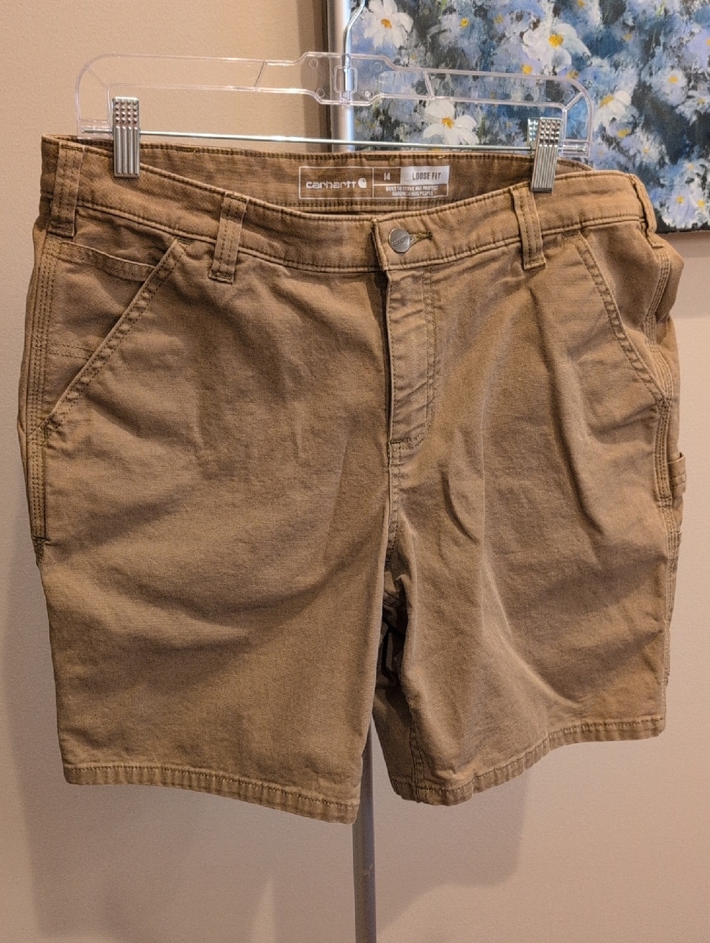 Carhartt Women’s Tan Cargo Shorts - Straight Fit